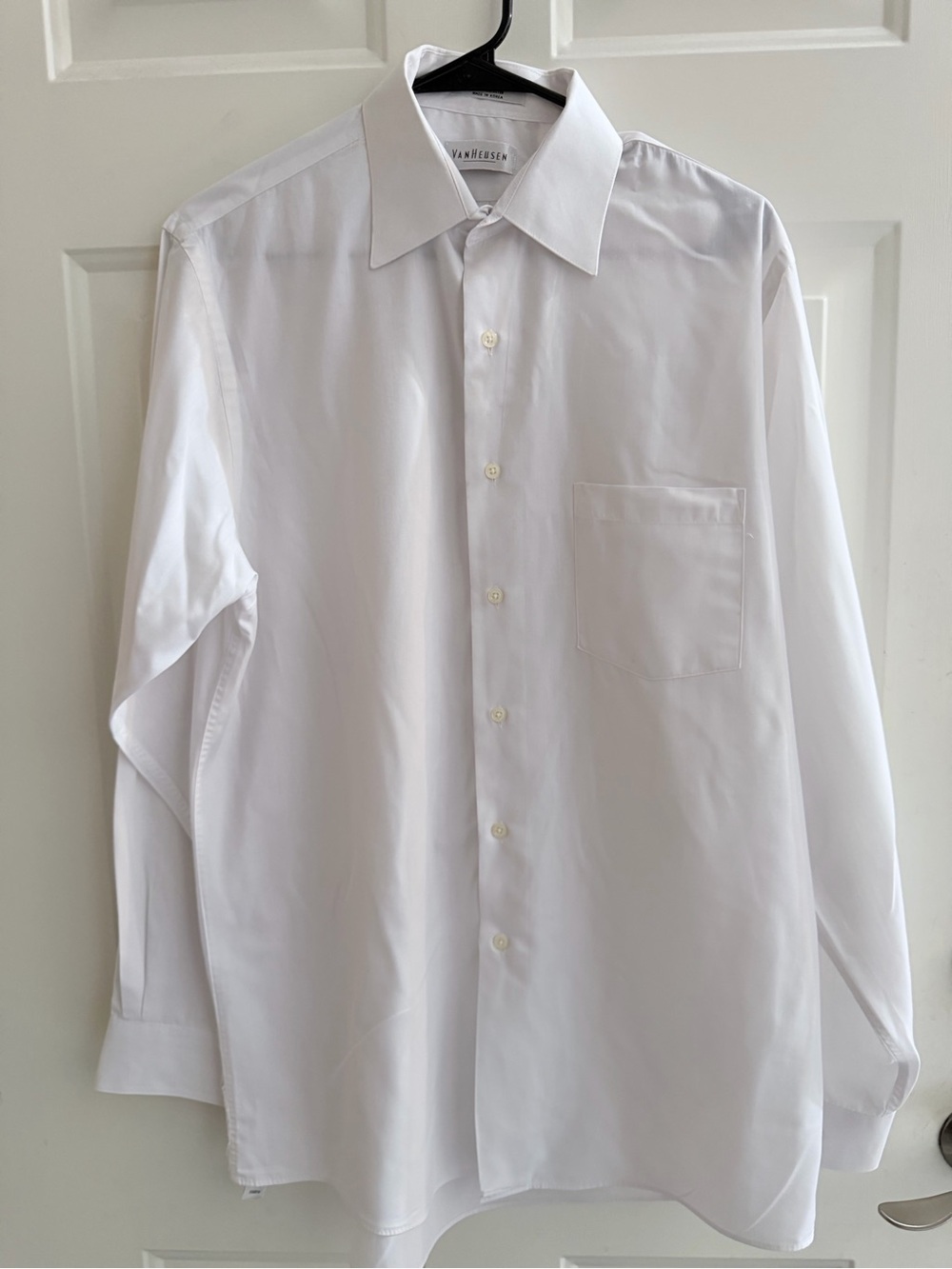 Van Heusen White Men's Dress Shirt with Point Collar